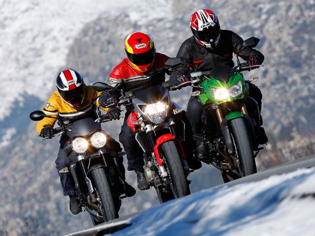 Naked al rojo vivo: Kawasaki Z750R, Triumph Street Triple R y Aprilia Shiver 750