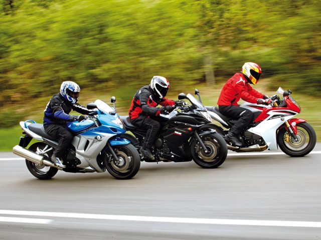 Honda CBR600F C-ABS, Yamaha XJ6 Diversion F ABS y Suzuki GSX650FA