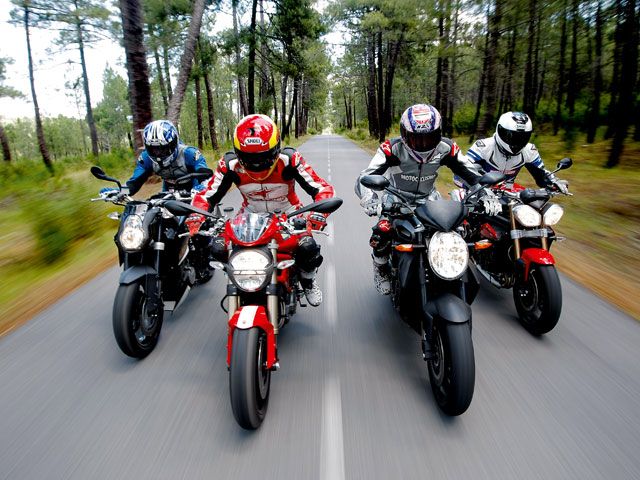 Ducati Monster 1100 EVO, KTM 990 Super Duke, MV Agusta Brutale, Triumph Speed
