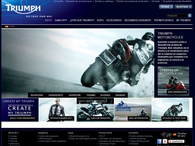 Triumph España estrena página web