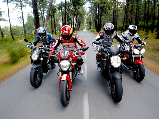 Ducati Monster 1100, MV Agusta Brutale, Triumph Speed Triple y KTM Super Duke