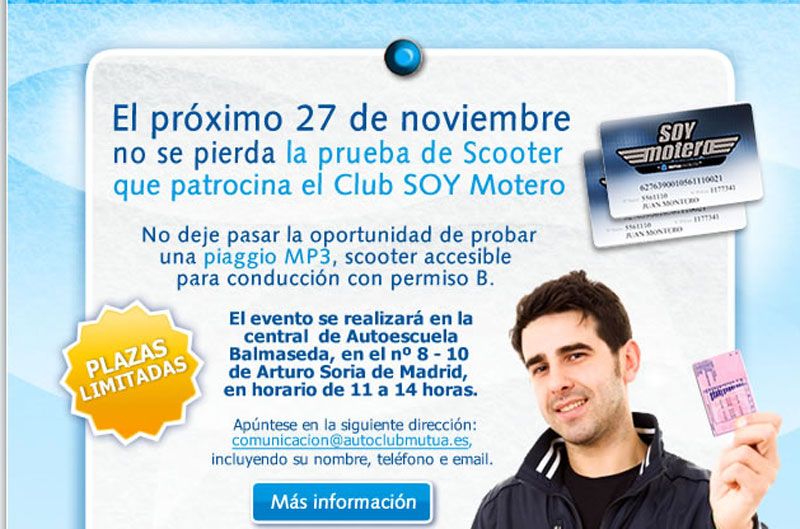 Prueba el Piaggio MP3 con el Club Soy Motero