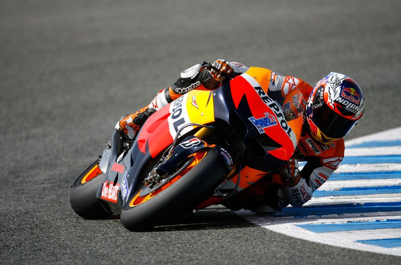 Casey Stoner termina con el mejor tiempo en los IRTA de Jerez