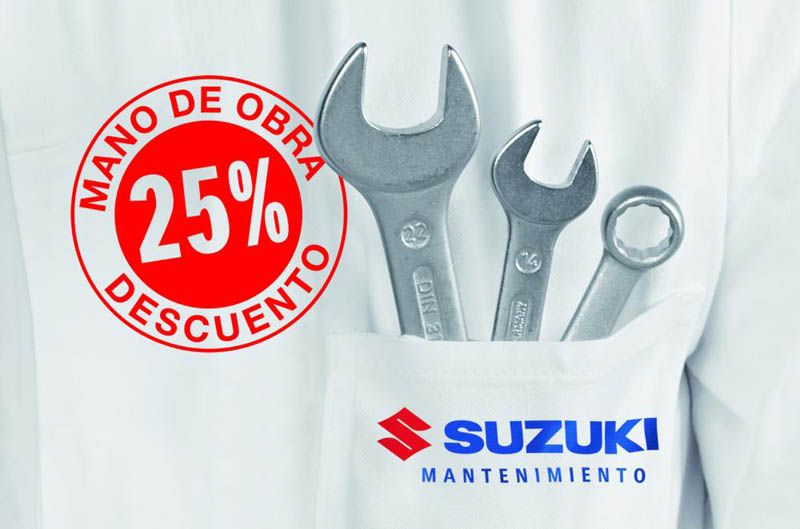 Suzuki te ofrece un descuento del 25% en la mano de obra