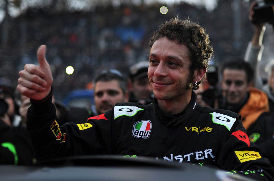 Rossi, Lorenzo y Dovizioso en el Monza Rally Show 2012