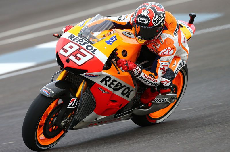 Marc Márquez domina en los últimos libres en el GP de Indy