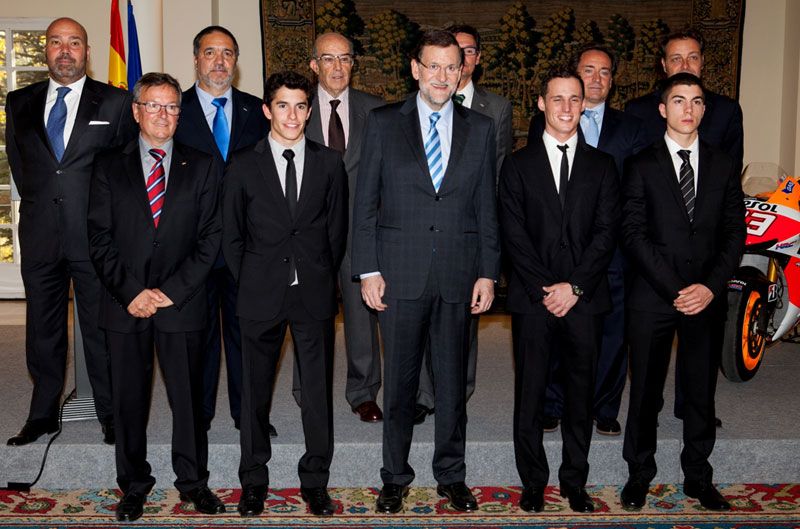 Los tres campeones, recibidos en la Moncloa