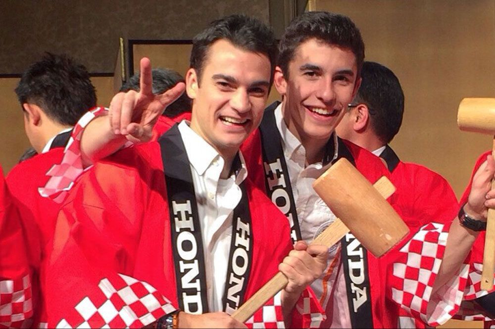 Márquez y Pedrosa celebran el título de MotoGP en Motegi (Japón)