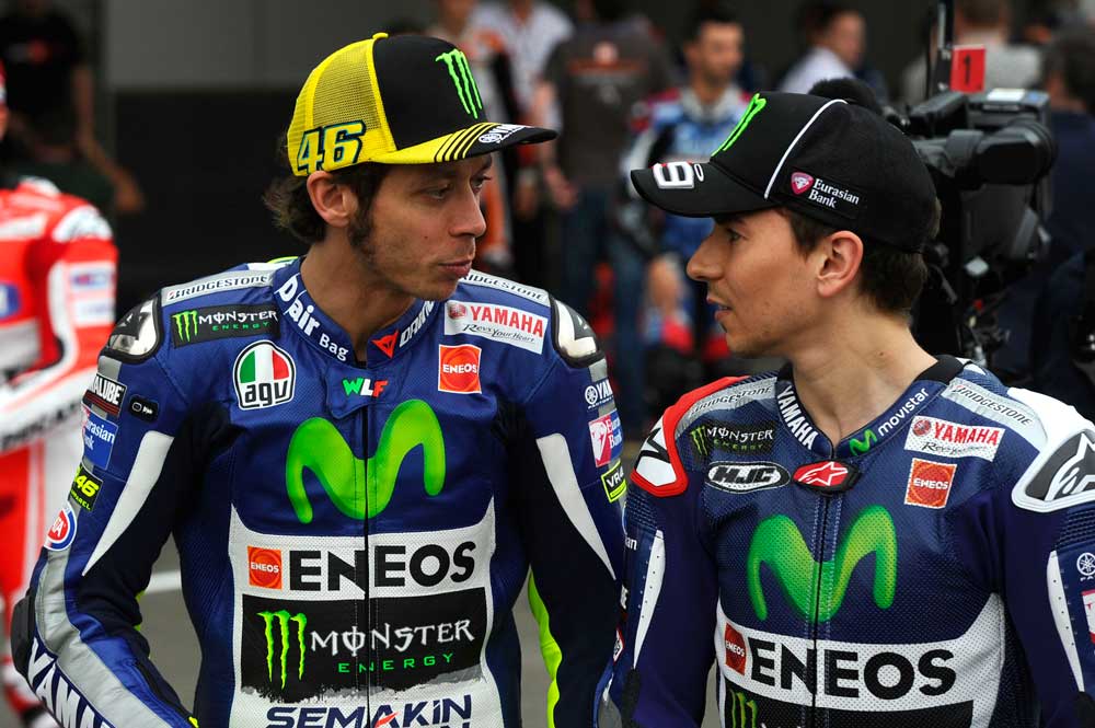 Valentino Rossi y Jorge Lorenzo, rivalidad en Yamaha