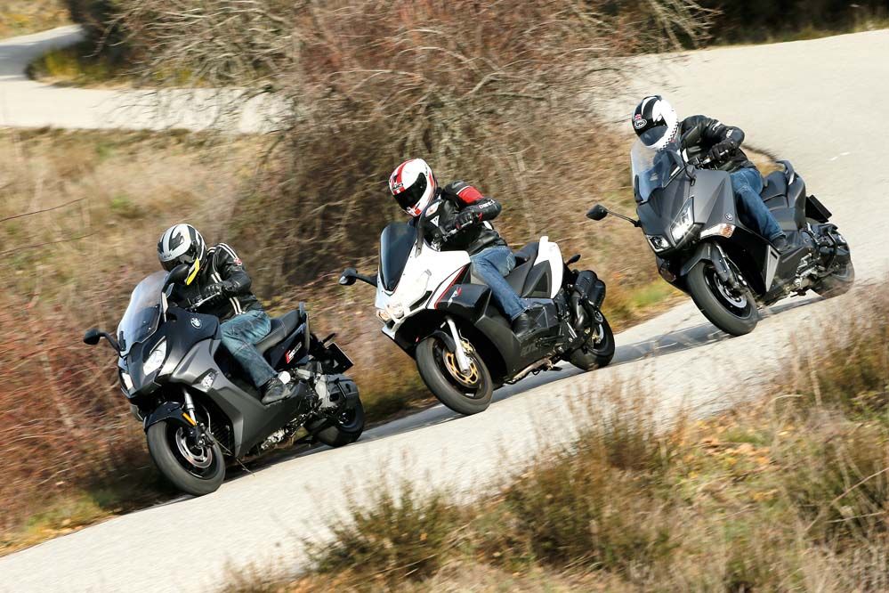 Aprilia SRV 850, BMW C 650 S y Yamaha TMAX