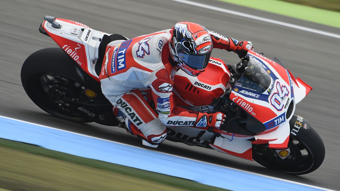 Andrea Dovizioso, pole en Holanda bajo la lluvia