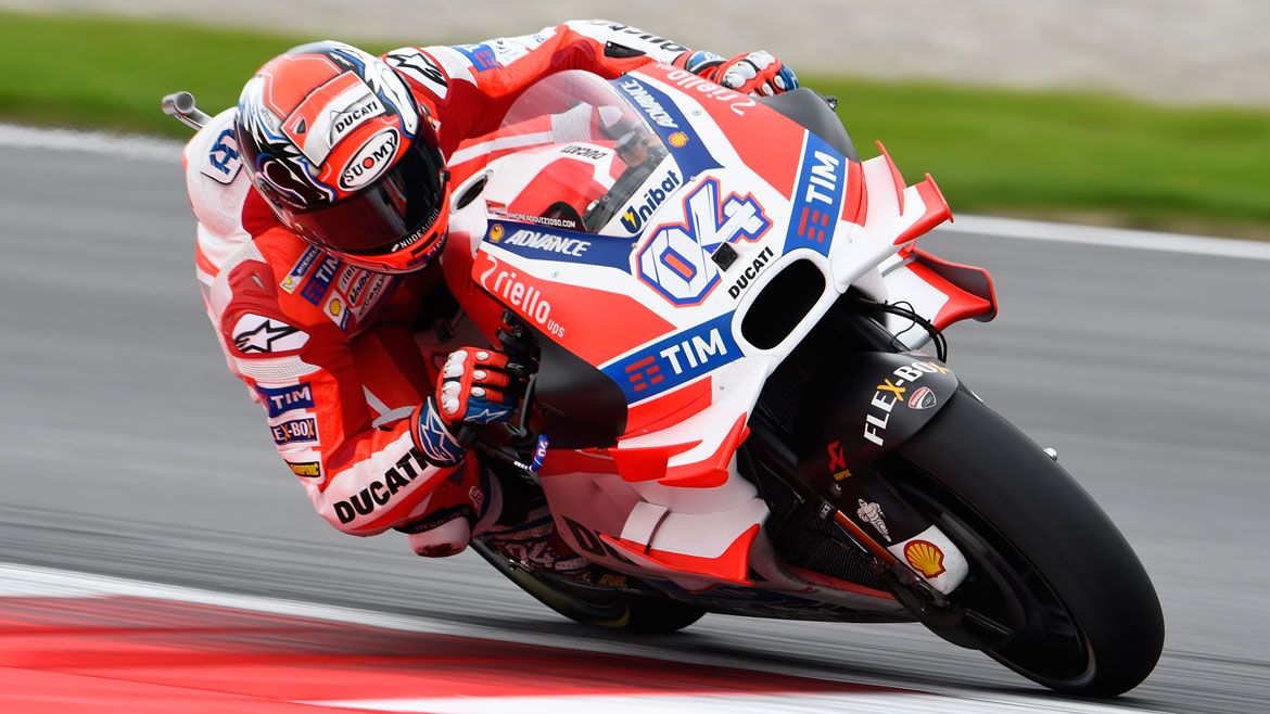 Andrea Dovizioso se tuerce la rodilla en un test privado en Misano