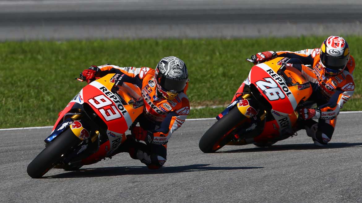 Dani Pedrosa y Marc Márquez prueban la evolución del motor para 2017 en Misano