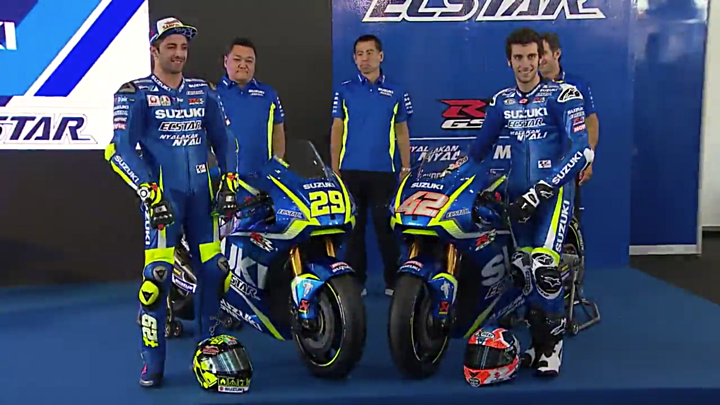 Álex Rins y Andrea Iannone descubren la Suzuki GSX-RR para MotoGP 2017