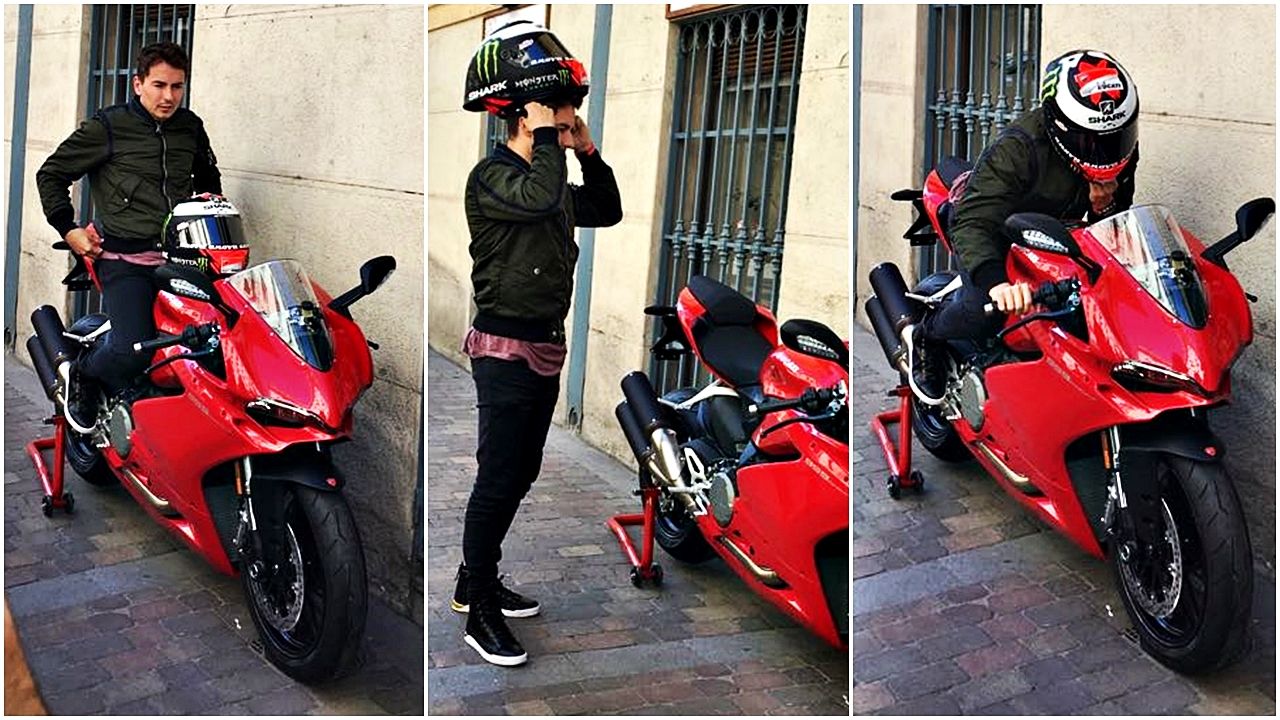 Jorge Lorenzo 'pillado' en Madrid con una Ducati... ¡pero la 959 Panigale!