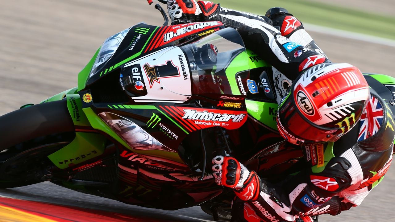 Jonathan Rea lidera en Aragón, Julián Simón se estrena y Chaz Davies se queda tirado