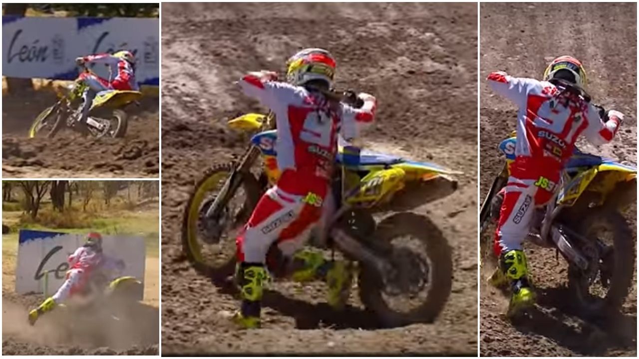 Jeremy Seewer replica en versión motocross la mítica salvada de Randy Mamola