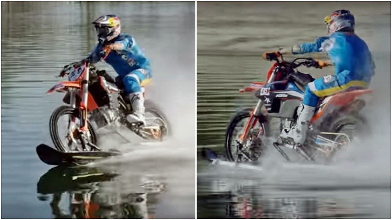 Moisés abrió las aguas… y Robbie Maddison ameriza y las surca a 93 por hora en moto