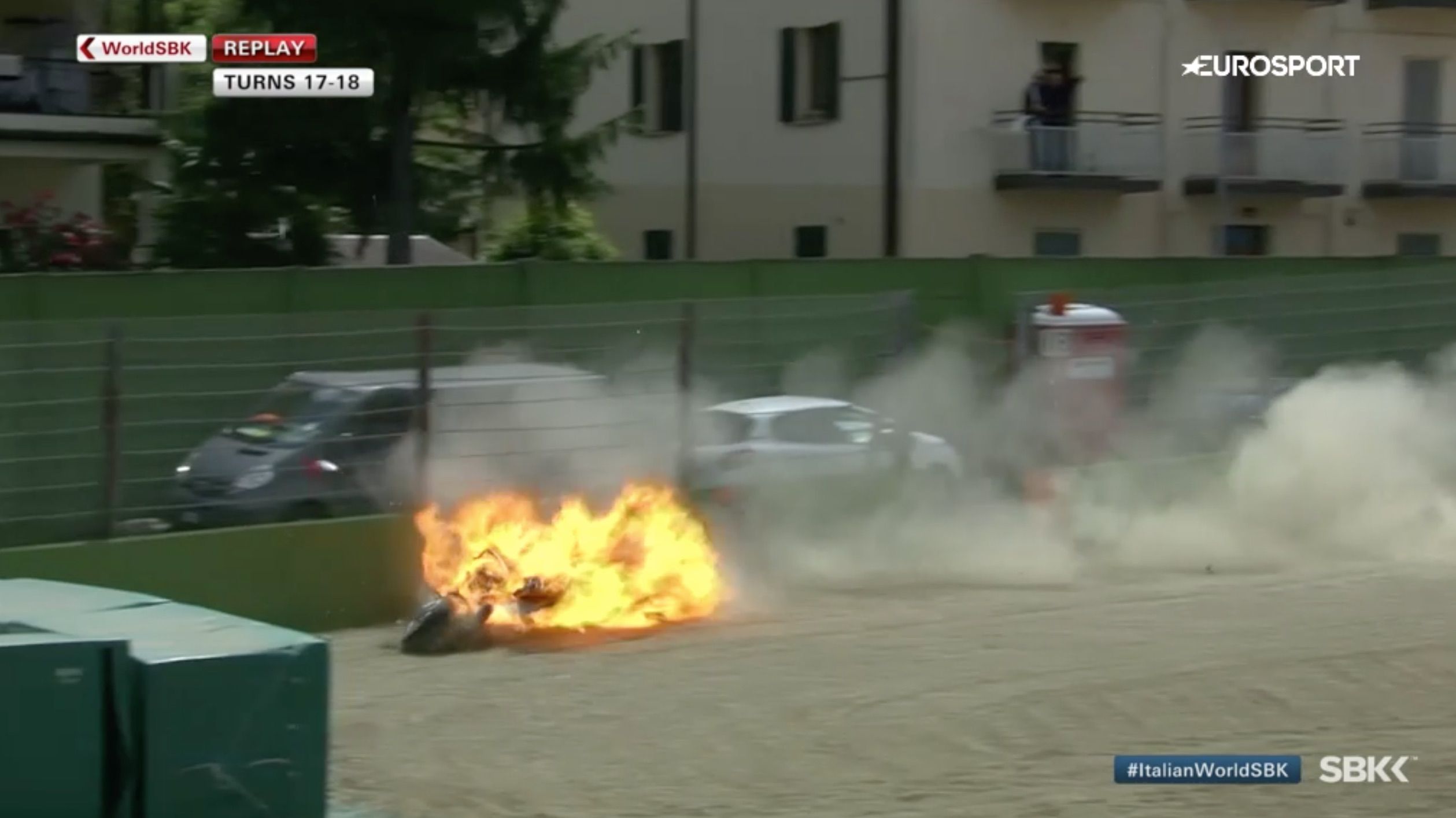 Tremendo susto de Eugene Laverty en Imola
