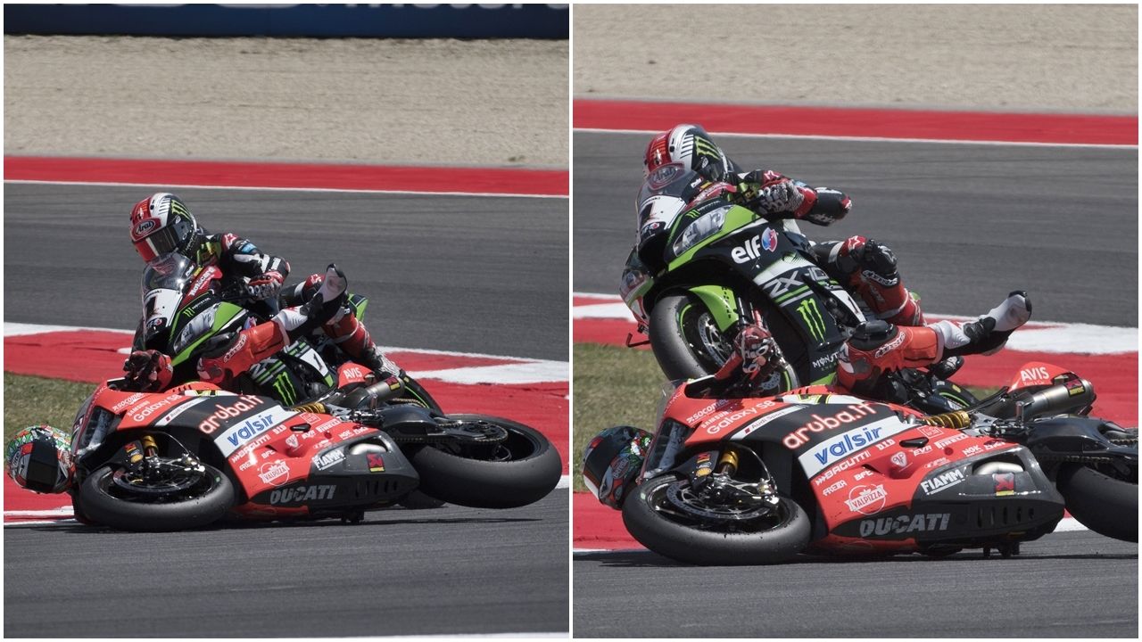 El enorme susto de Chaz Davies en Misano y el bonito detalle de Jonathan Rea