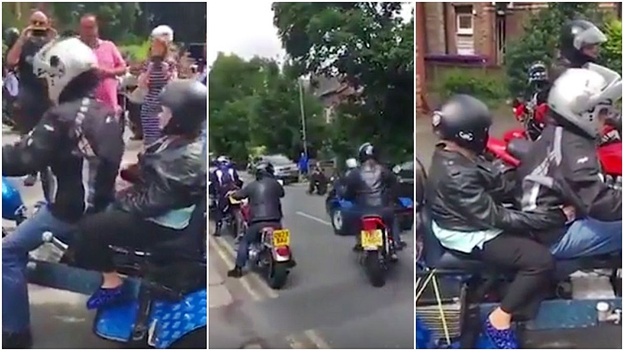 Esta señora celebró su 101 cumpleaños liderando un convoy de motos