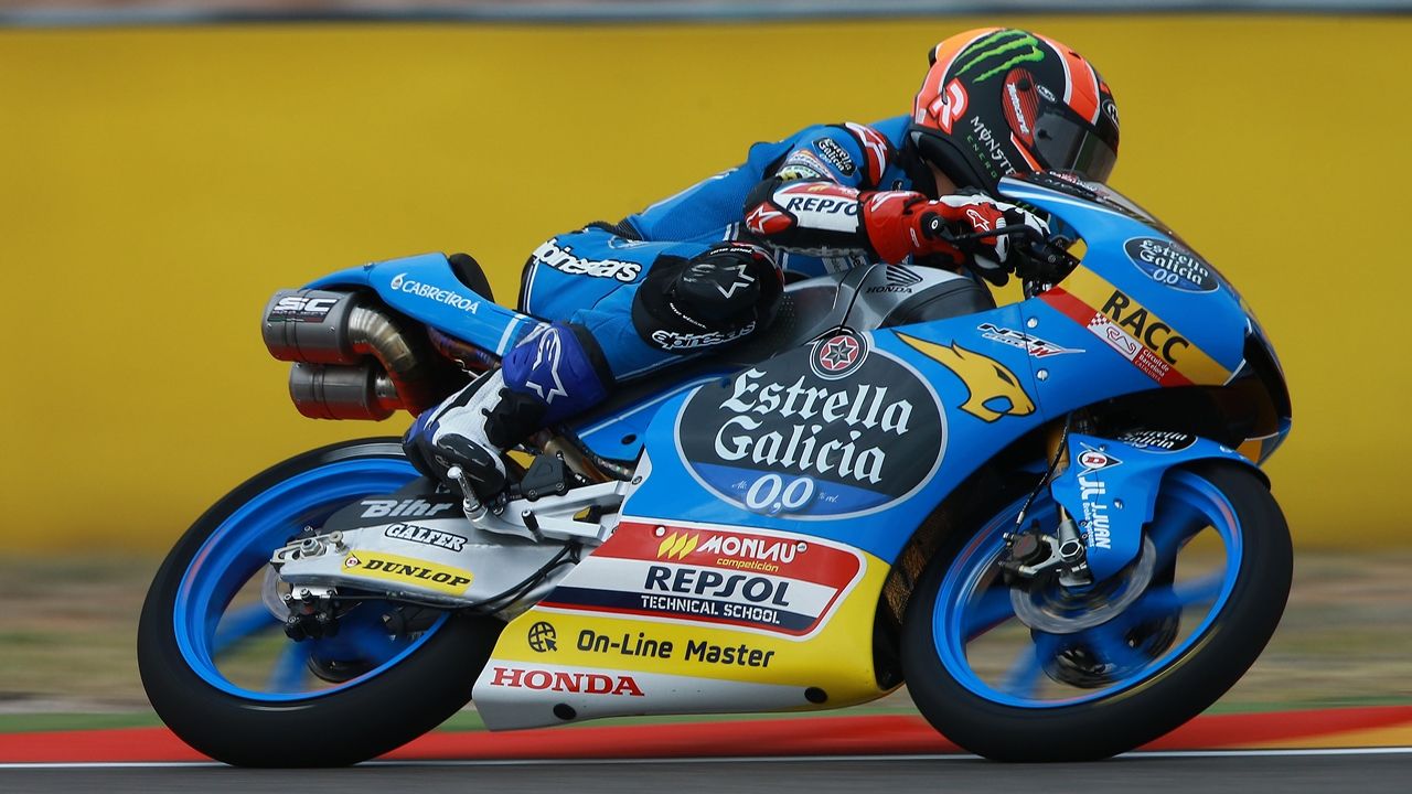 Arón Canet y Joan Mir se reparten el viernes de Moto3 en Aragón
