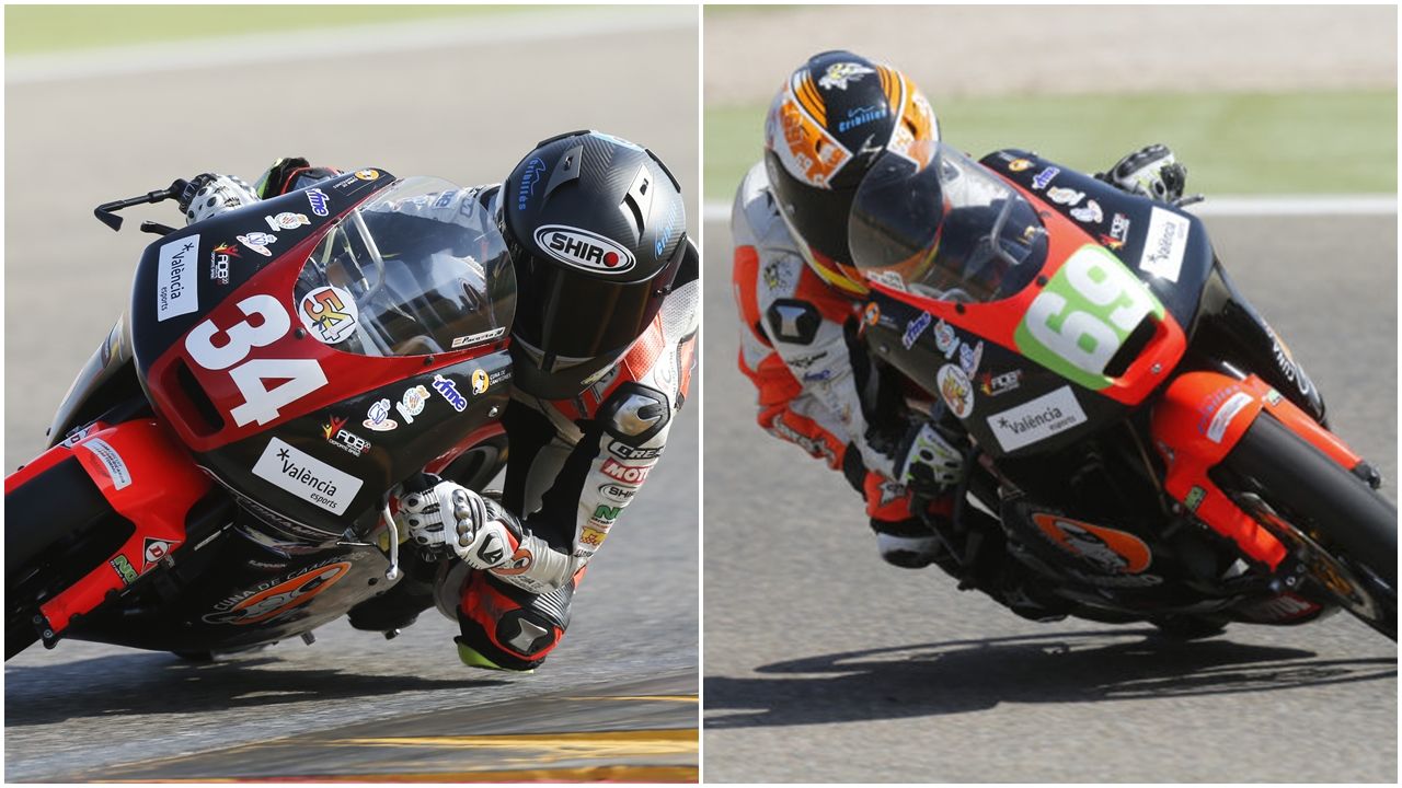 Pedro Acosta y Marcos Ruda, campeones de España de PreMoto3 y Moto4