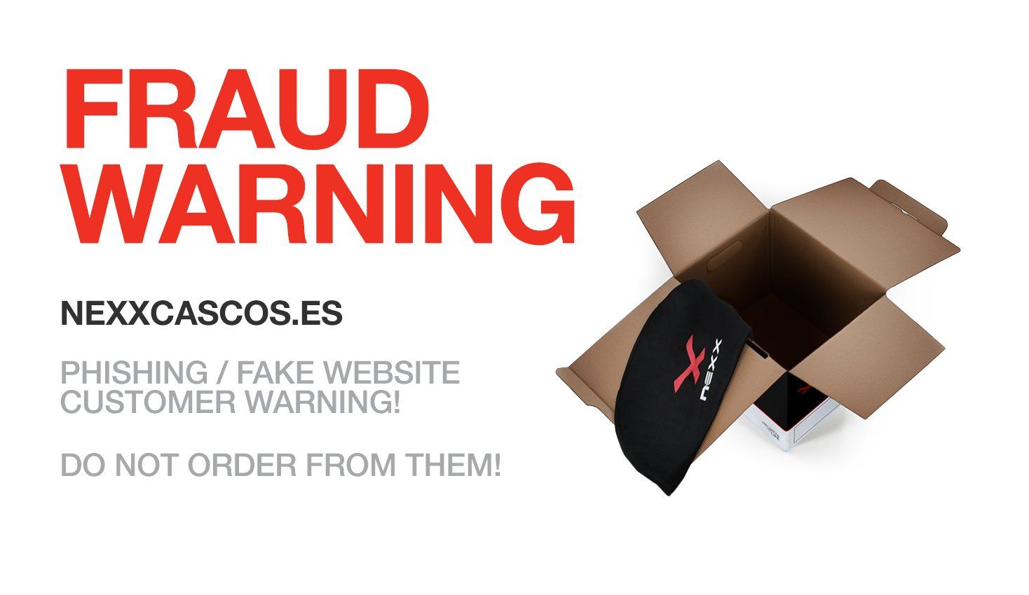 Nexx alerta: una web está vendiendo cascos falsos y roba tus datos bancarios