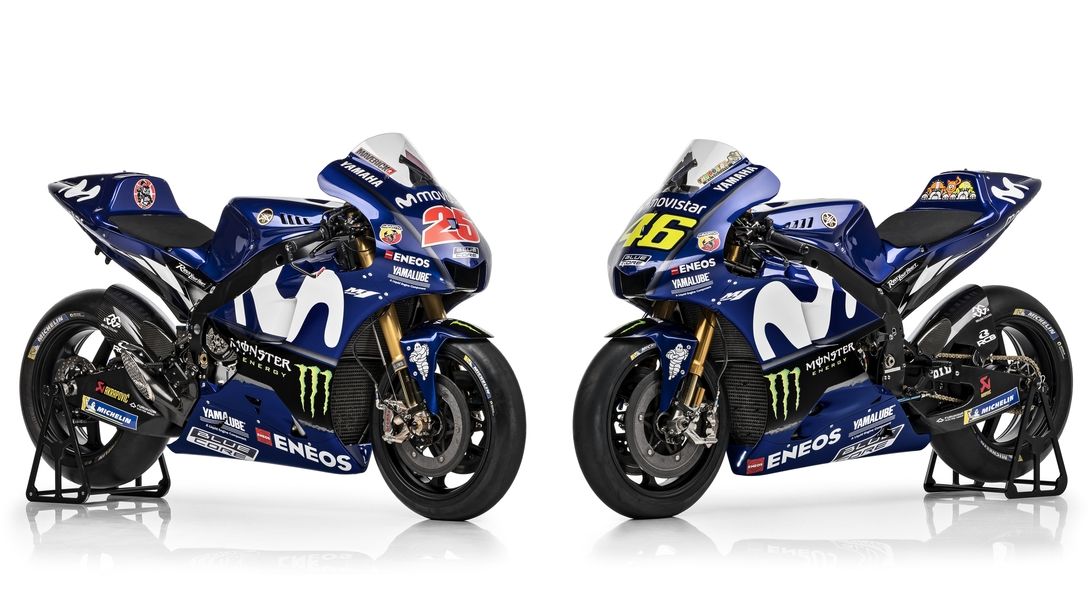 Valentino Rossi y Maverick Viñales presentan la Yamaha YZR-M1 para MotoGP 2018