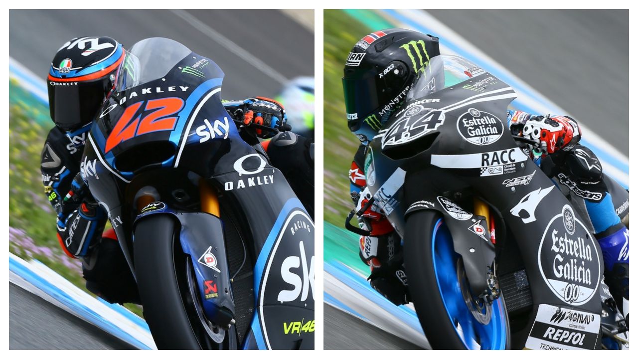 Pecco Bagnaia y Arón Canet empiezan mandando en el frío de Jerez