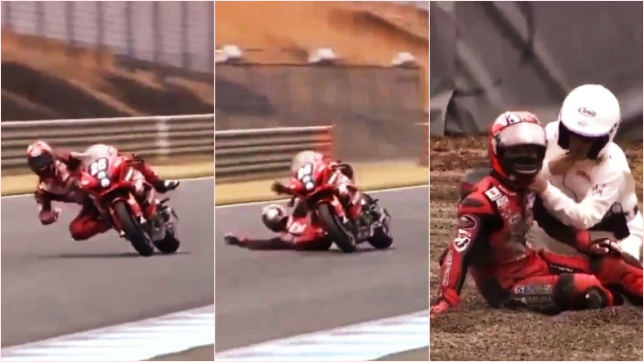 Vídeo: Kazuki Watanabe se queda sin frenos, se tira de la moto a 200 km/h y sale ileso