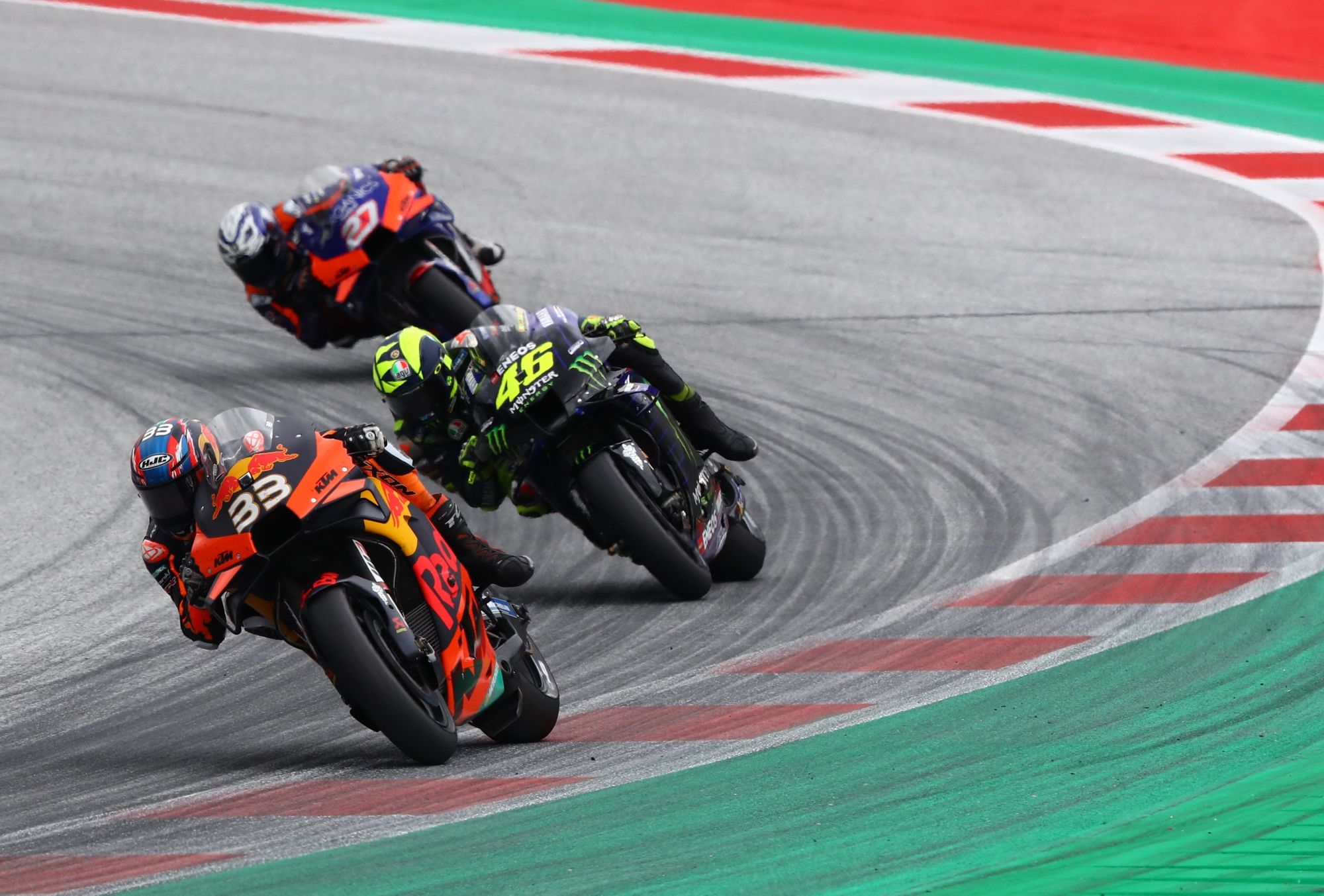 Brad Binder, Valentino Rossi e Iker Lecuona.