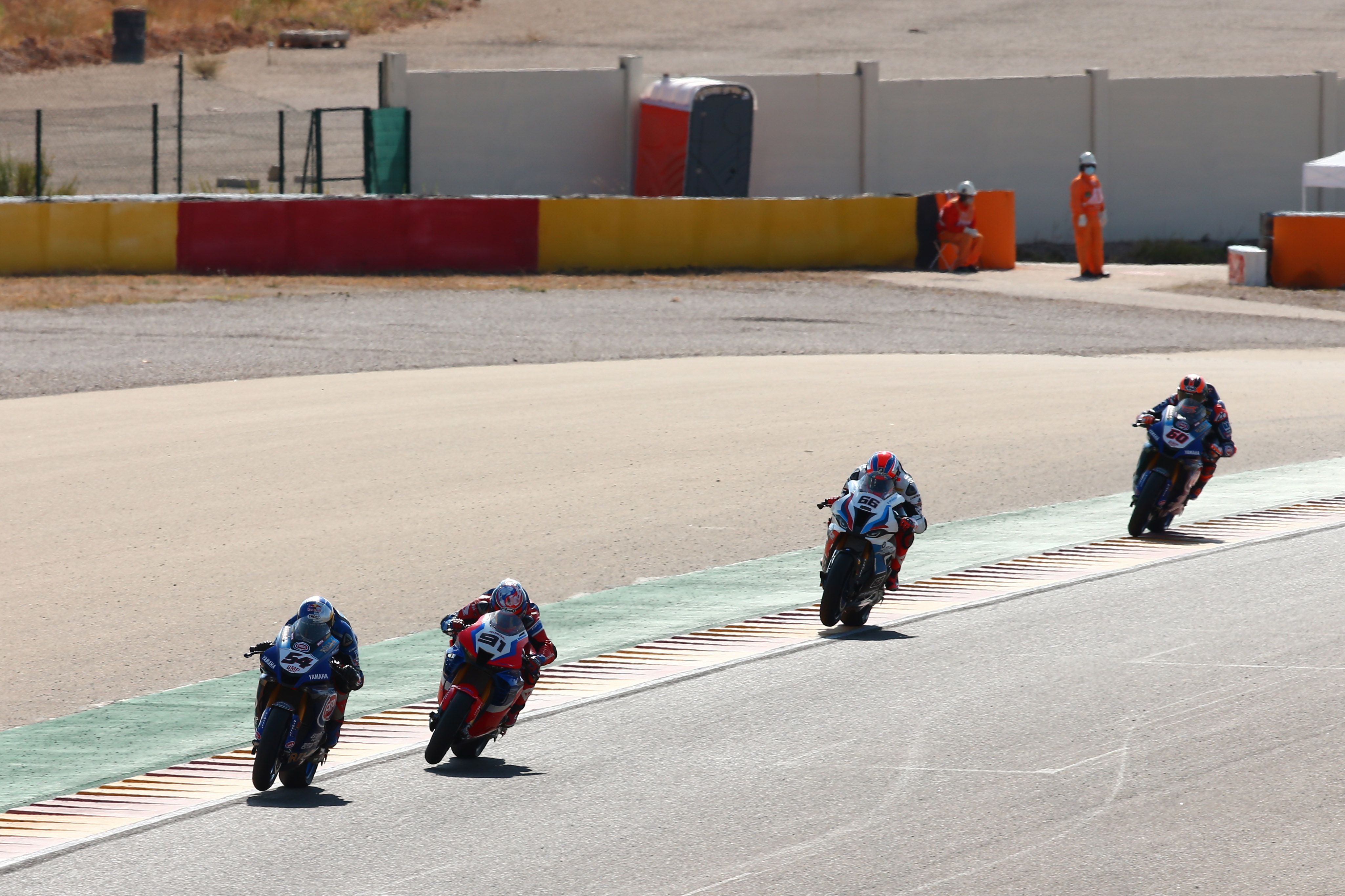 Toprak Razgatlioglu, Leon Haslam, Tom Sykes y Michael van der Mark