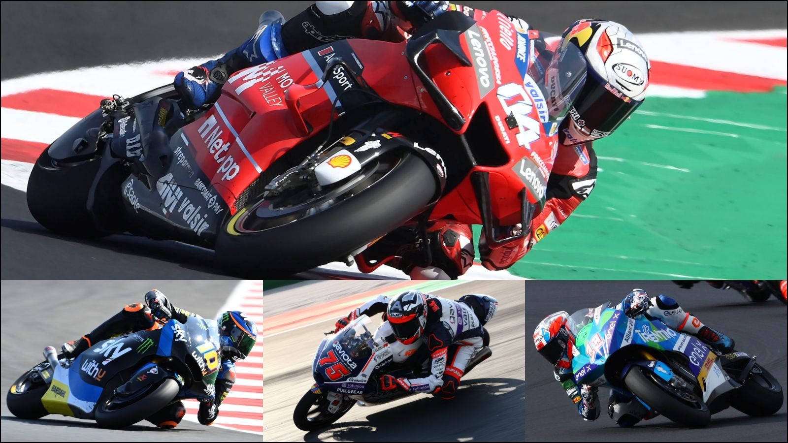 Andrea Dovizioso, Luca Marini, Albert Arenas y Matteo Ferrari lideran las clasificaciones generales.