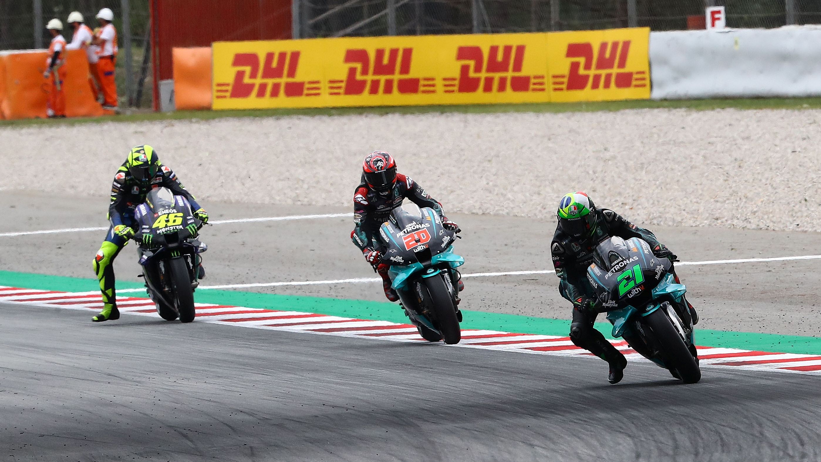 Triplete momentáneo de Yamaha con Franco Morbidelli, Fabio Quartararo y Valentino Rossi