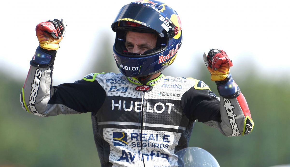 Johann Zarco festeja su podio en Brno Johann Zarco festeja su podio en Brno