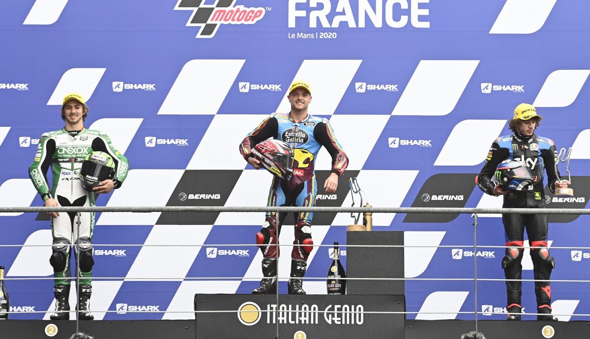 podio moto2 lemans podio moto2 lemans