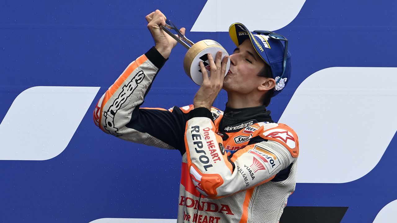 Álex Márquez por primera vez en un podio de la clase reina. 