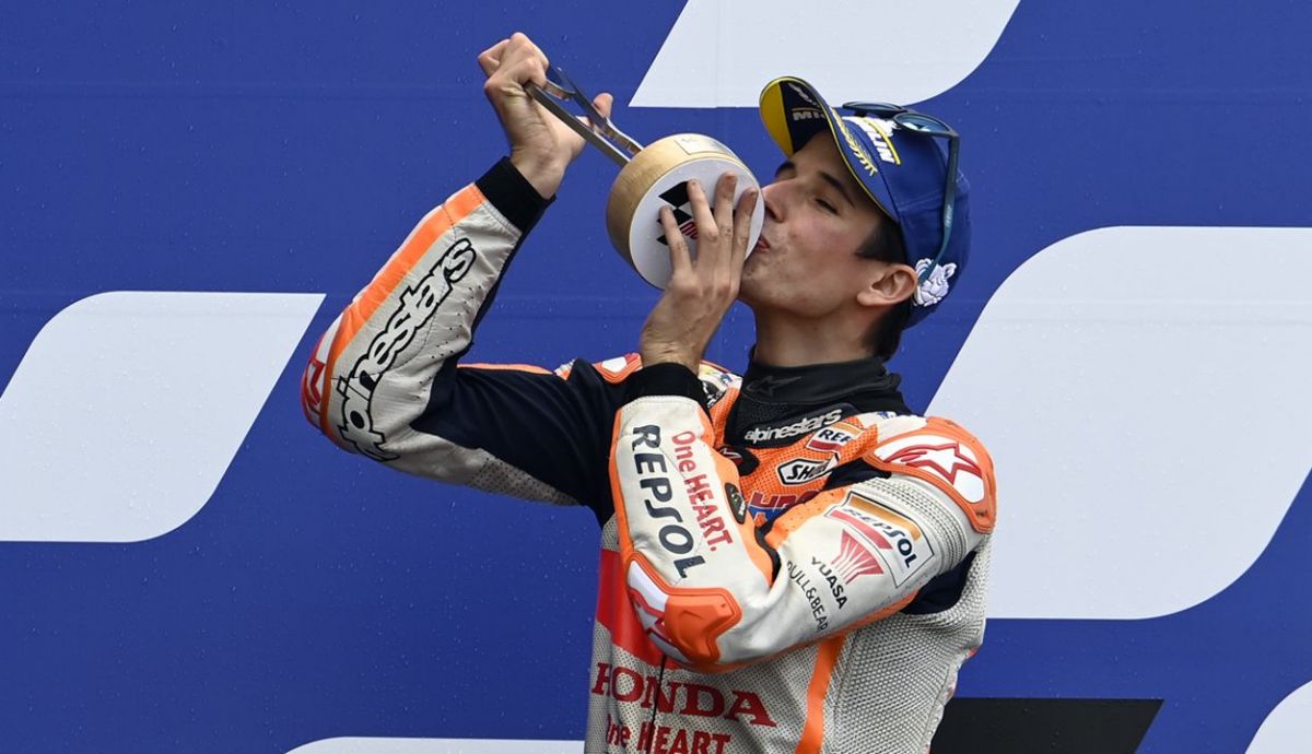 Álex Márquez por primera vez en un podio de la clase reina. Álex Márquez por primera vez en un podio de la clase reina.