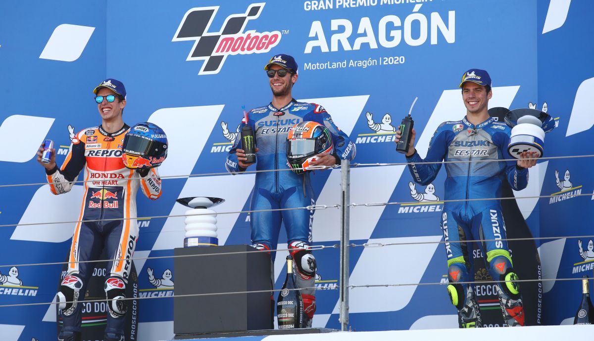 podio motogp aragon
