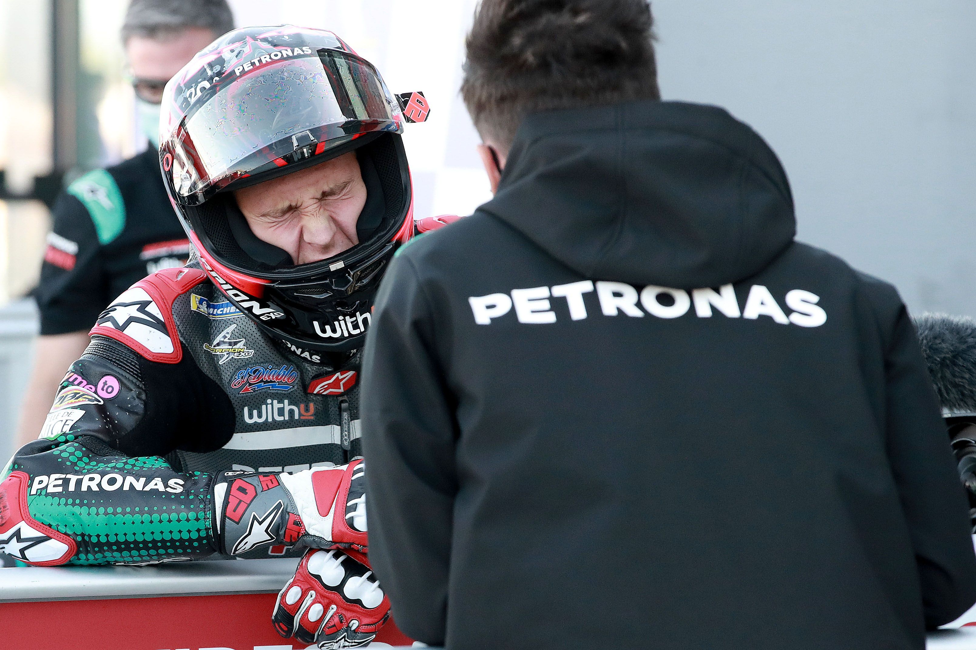 Fabio Quartararo se lamenta después de un complicado fin de semana en Aragón.