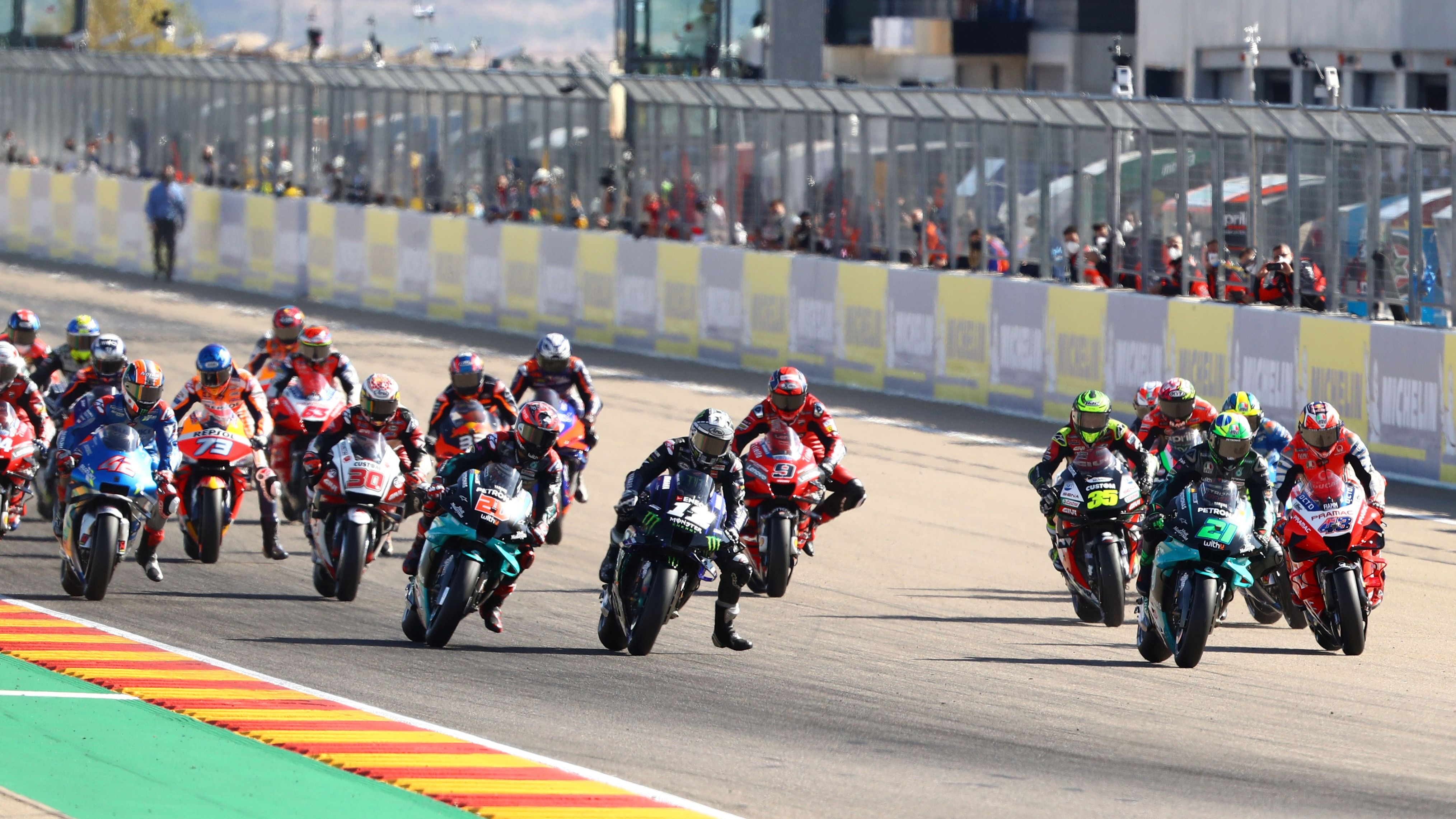 Salida del pasado Gran Premio de Aragón de MotoGP en Motorland.