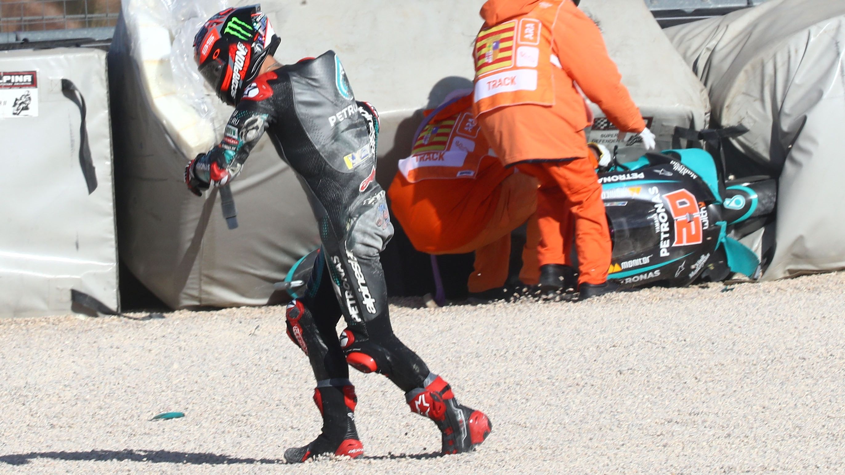 Las caídas marcaron el fin de semana de Fabio Quartararo