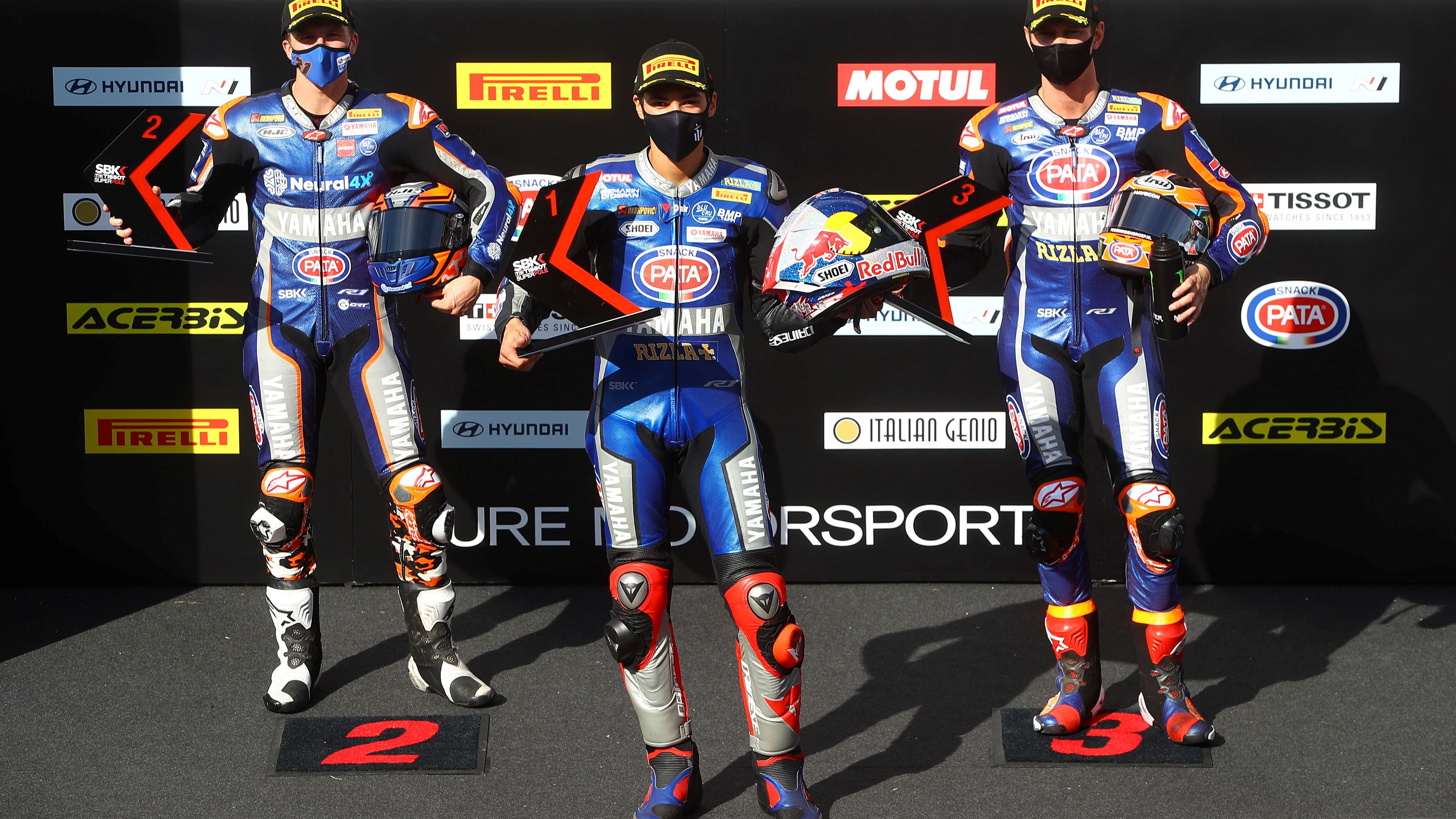 Toprak Razgatlioglu, Garrett Gerloff y Michael VD Mark lograron el primer triplete en la historia de Yamaha