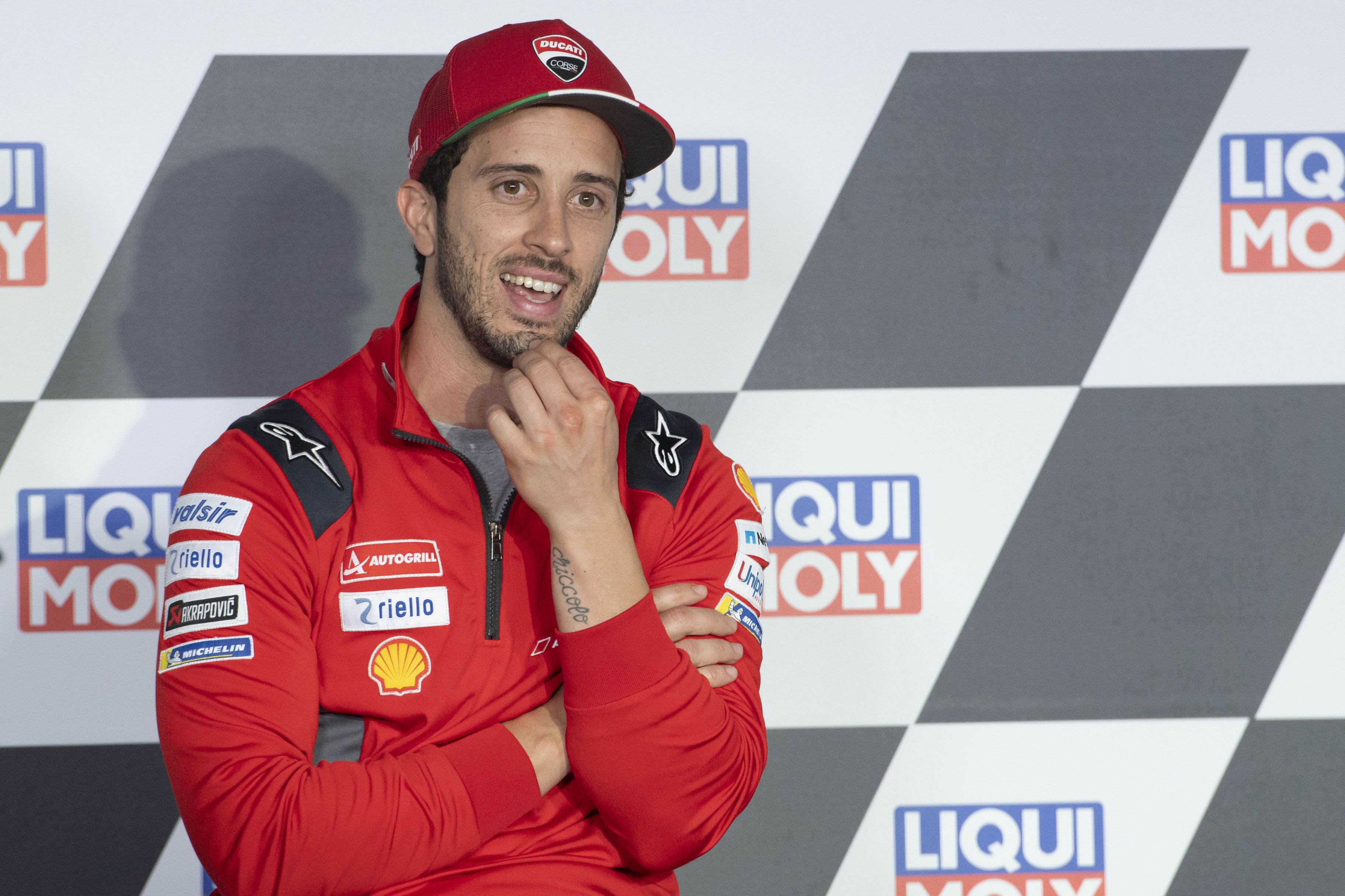 Andrea Dovizioso durante la rueda de prensa del Gran Premio de Teruel.