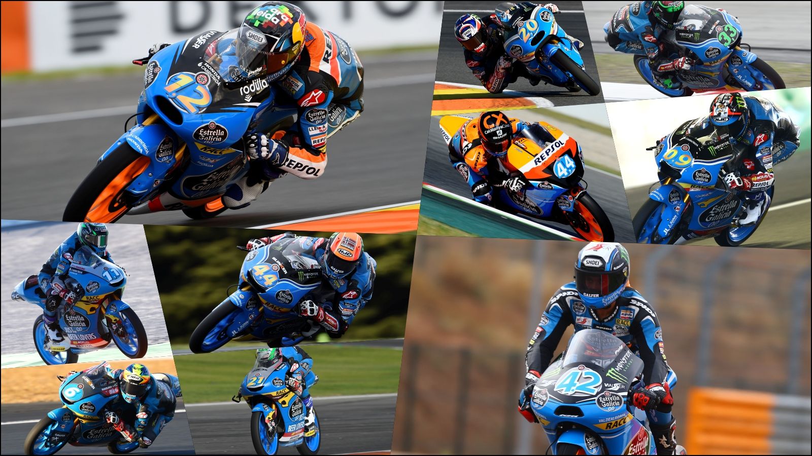 Los 10 pilotos que han disputado el Mundial de Moto3 a tiempo completo con el Estrella Galicia 0,0 entre 2012 y 2020