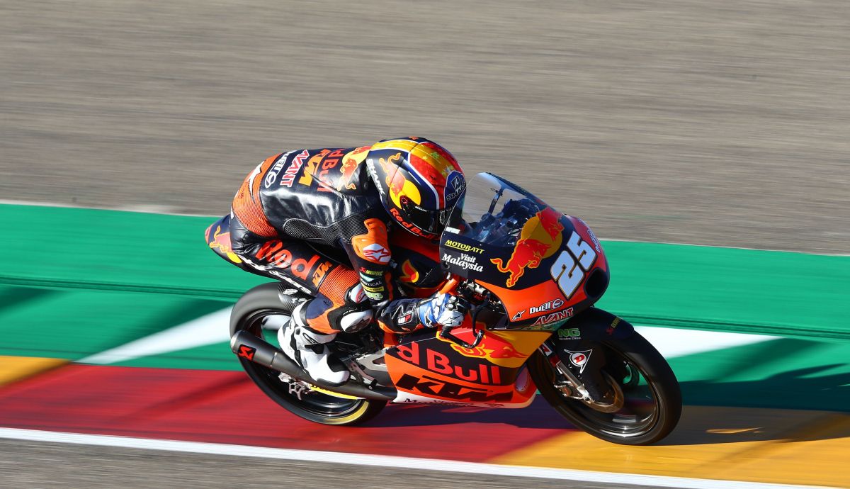 Raúl Fernández hace la pole en el Gran Premio de Teruel de Moto3. Raúl Fernández hace la pole en el Gran Premio de Teruel de Moto3.