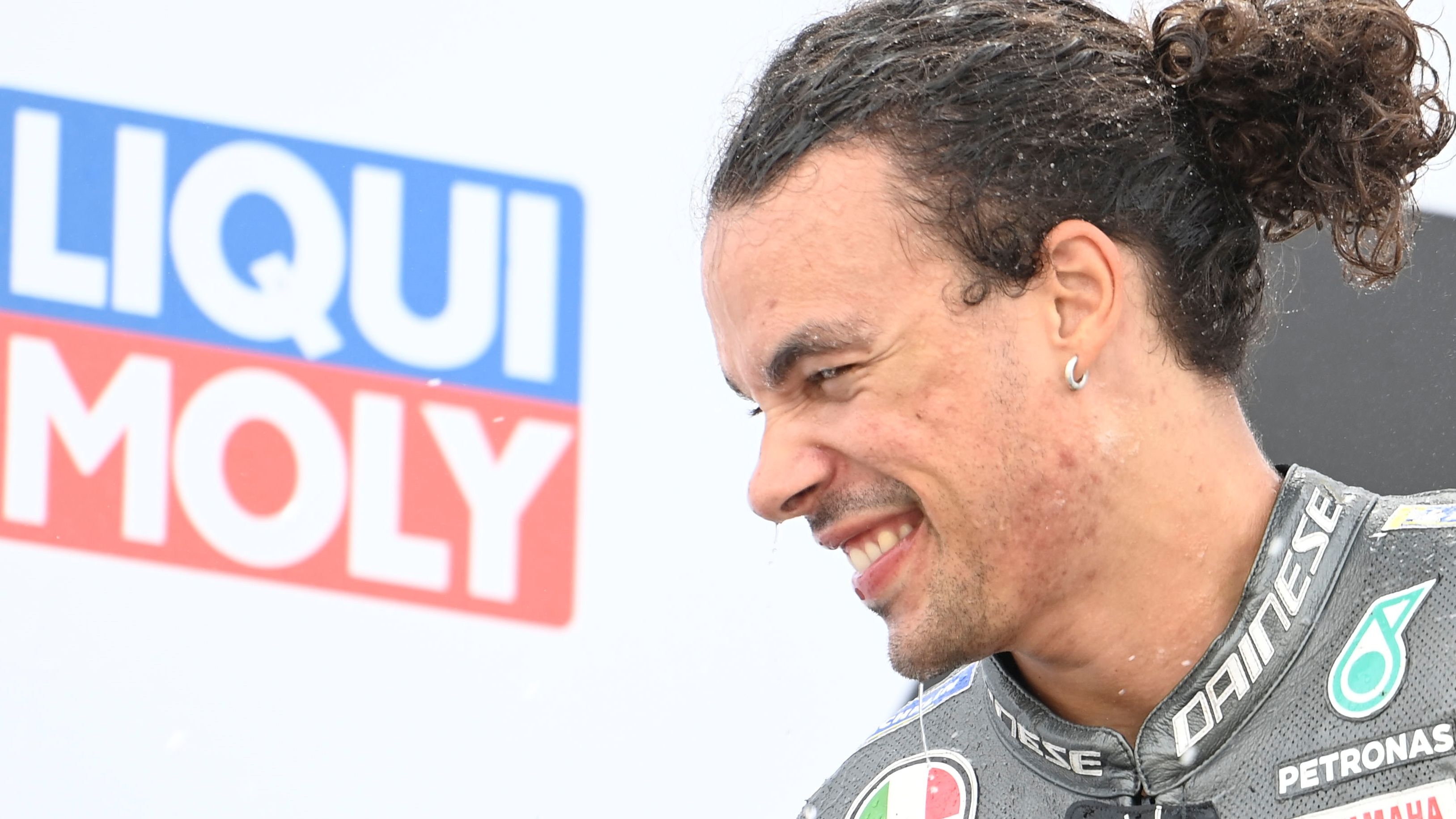 Franco Morbidelli, Morbi, en el podio del GP de Teruel