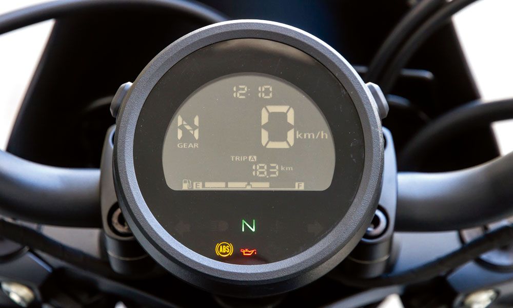 El cuadro de la Honda CMX500 Rebel ahora integra la velocidad engranada
