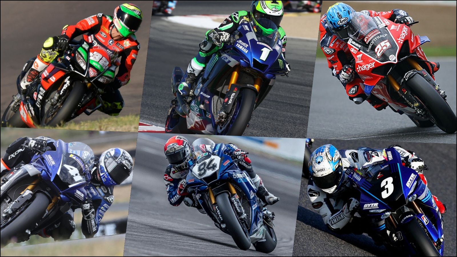Campeones 2020: Lorenzo Savadori (CIV), Cameron Beaubier (MotoAmerica), Josh Brookes (BSB), Mathieu Gines (FSBK), Jonas Folger (IDM) y Kohta Nozane (All Japan).